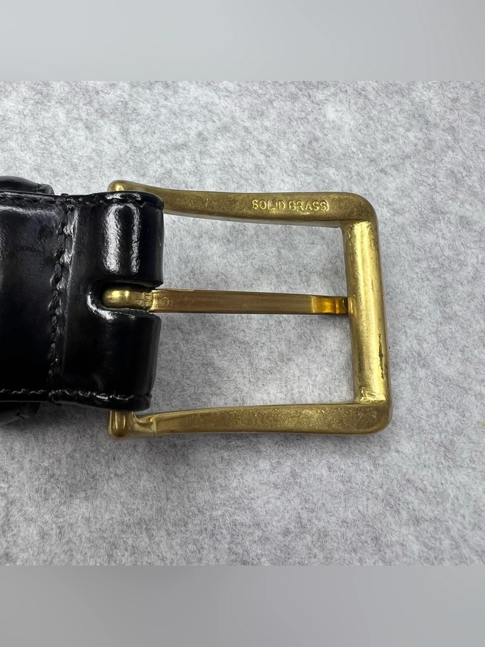 Coach Leather Belt Size 38 Polished Cowhide Brass Buckle Black 3931